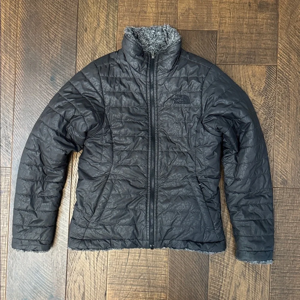 The North Face Girl’s Reversible Coat in Black Leopard